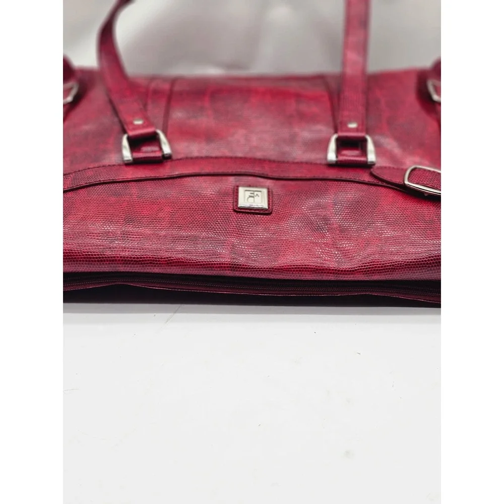 Diane Von Furstenberg DVF Large Shoulder Bag Women's Red Buckle Detail - Picture 3 of 16